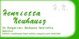 henrietta neuhausz business card